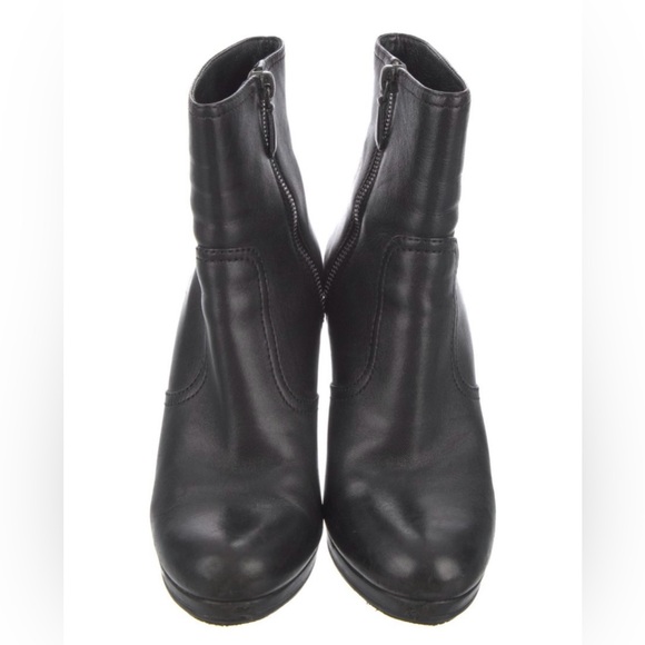 Prada Shoes - Prada Black Leather Wedge Ankle Boots